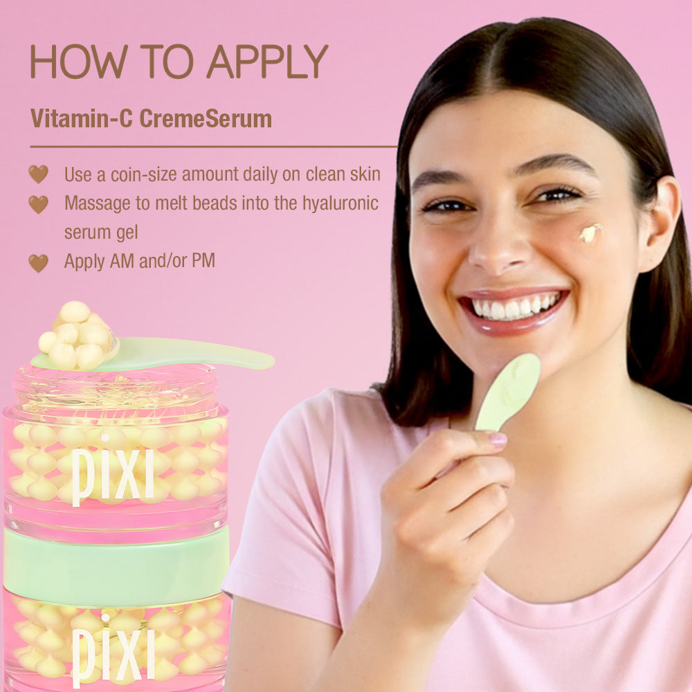 HOW TO APPLY: Use a coin-size amount daily on clean skin. Massage to melt beads into the hyaluronic serum gel. Apply AM and/or PM.