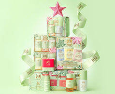 Holiday Gift Sets arranged in tree-shaped pattern